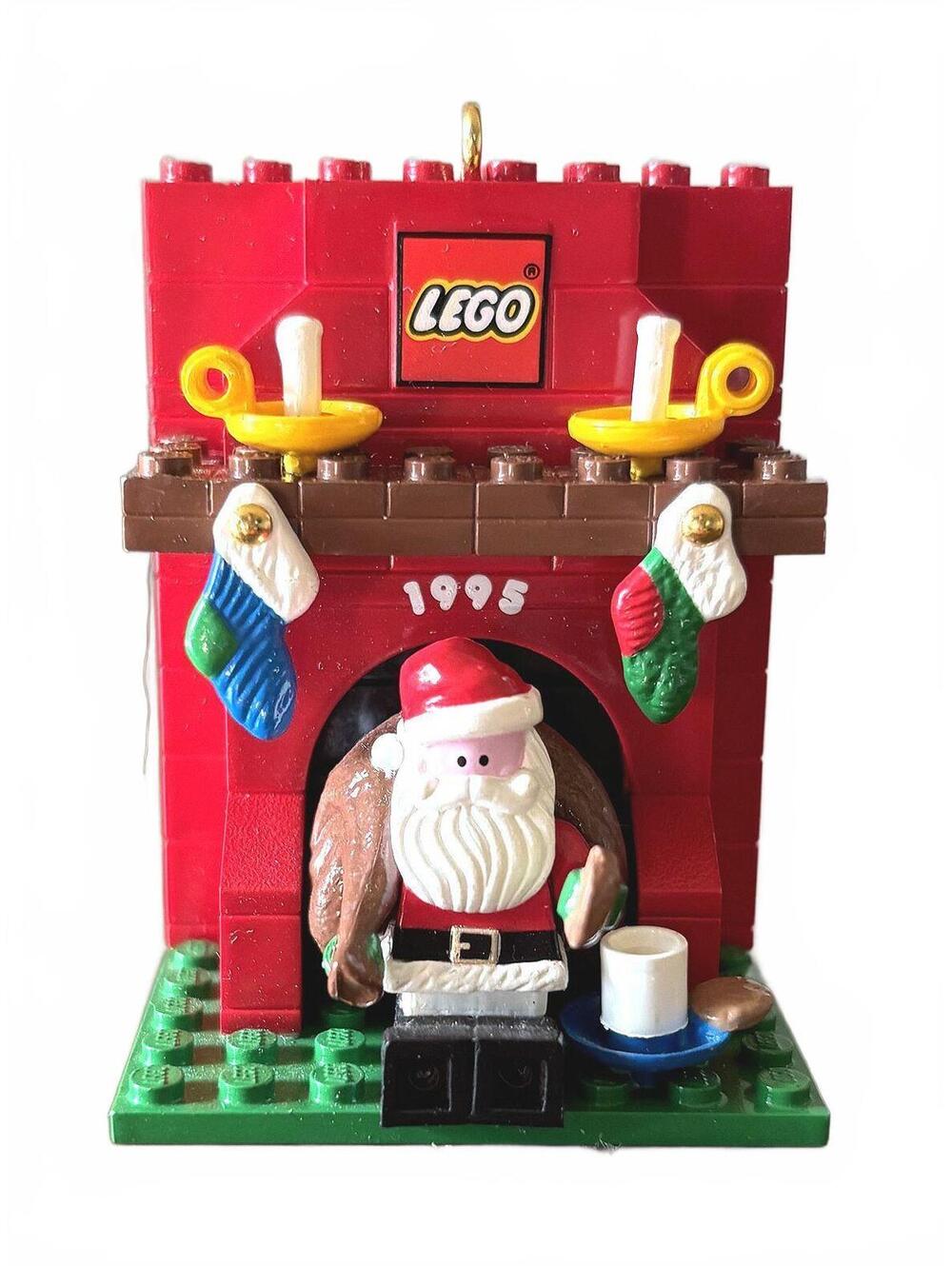 1995 Hallmark LEGO Fireplace With Santa Ornament QX4769 Ken Crow Vintage
